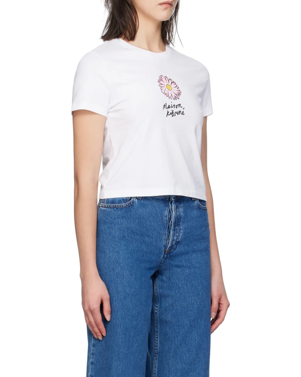 Floating Flower Printed Crewneck T-Shirt
