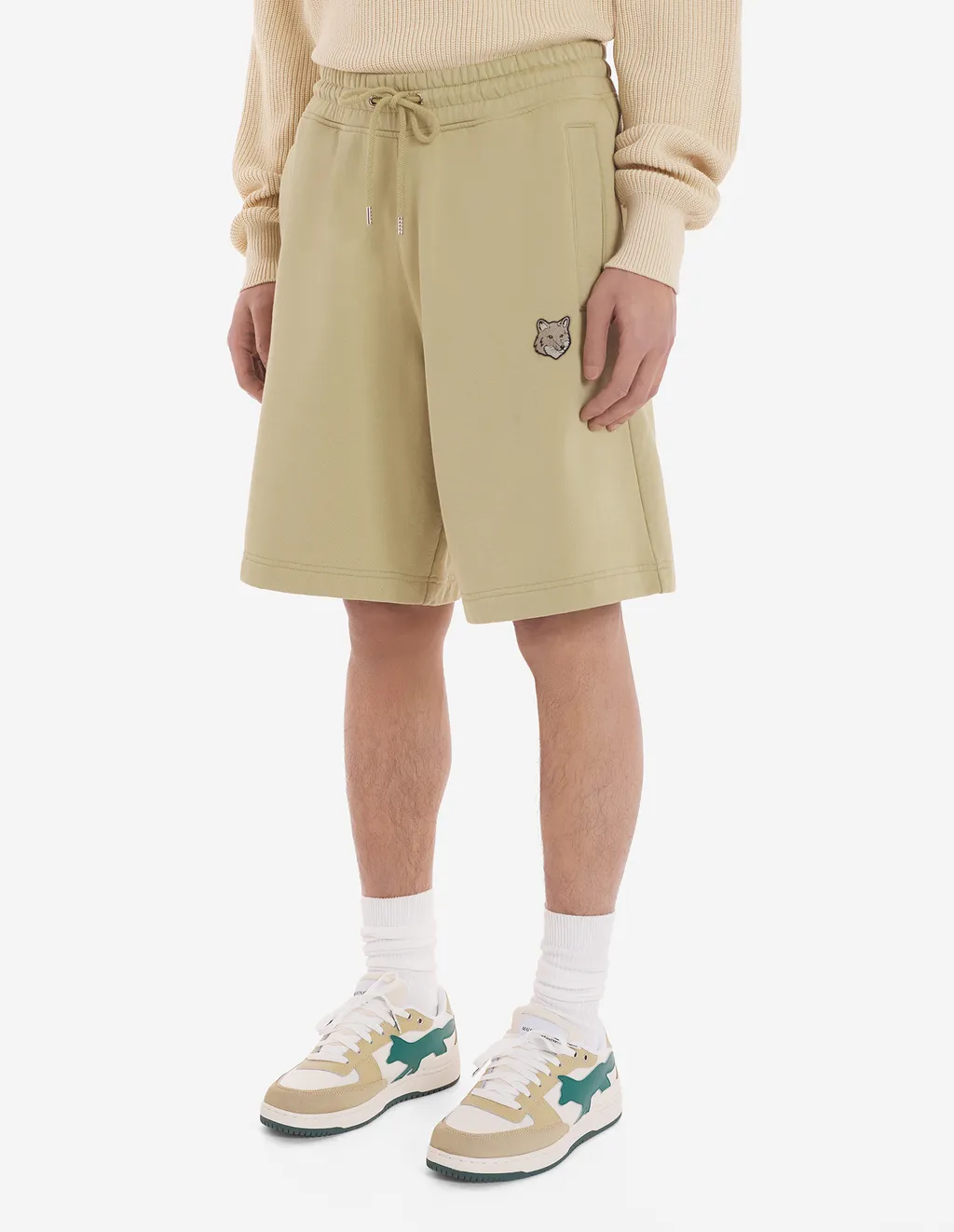 Bold Fox Head Patch Drawstring Shorts