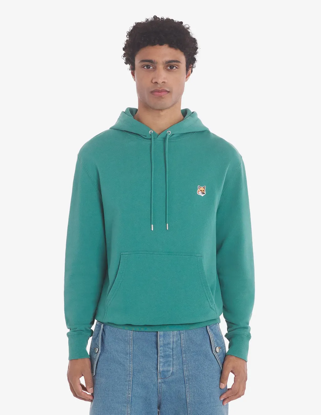Bold Fox Head Patch Drawstring Hoodie