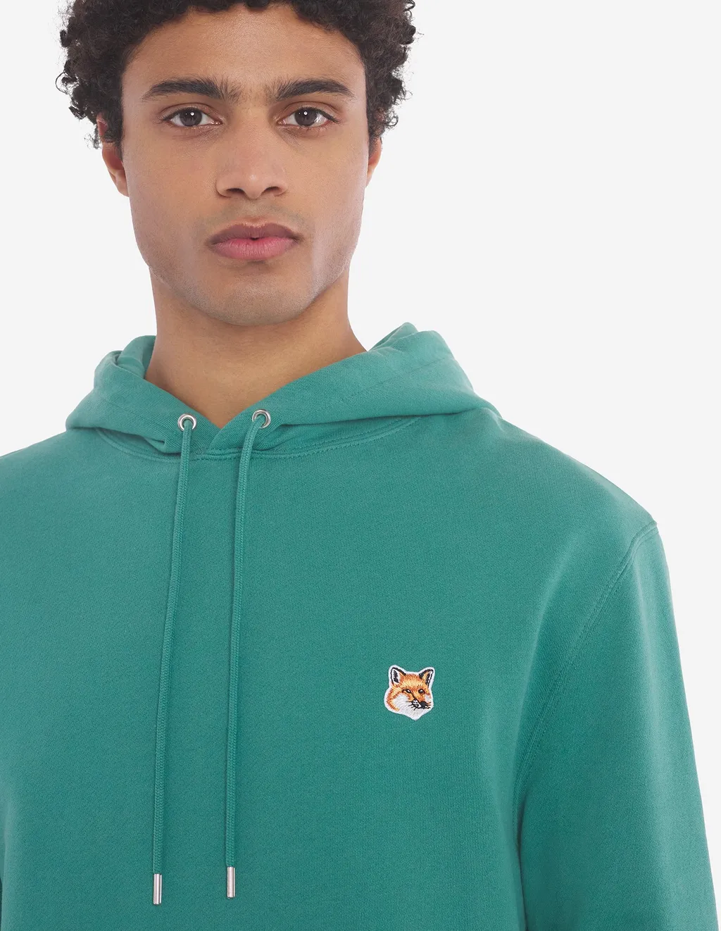 Bold Fox Head Patch Drawstring Hoodie