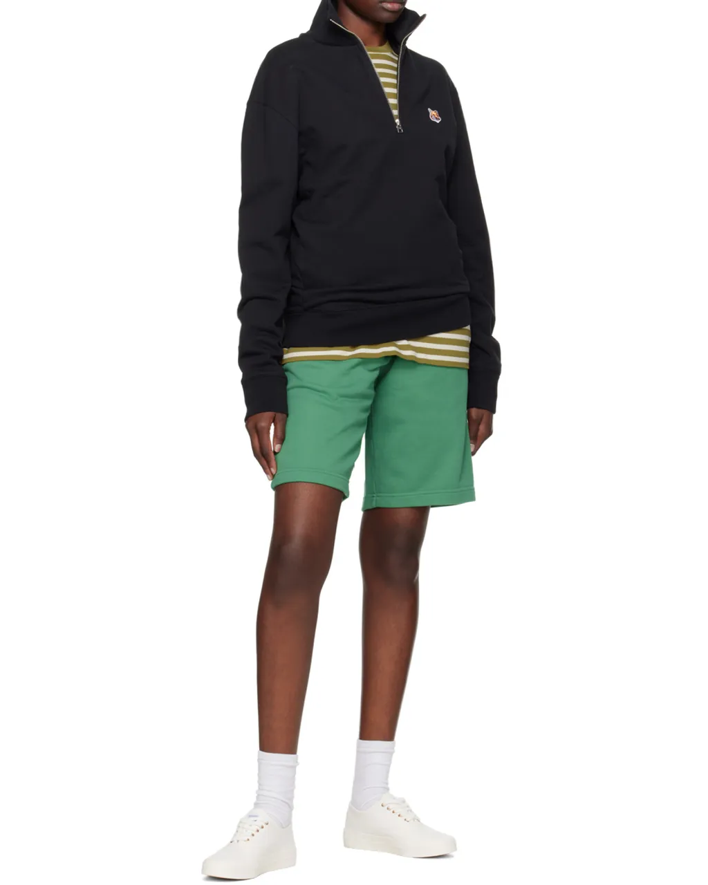 Fox Head Patch Striped T-Shirt