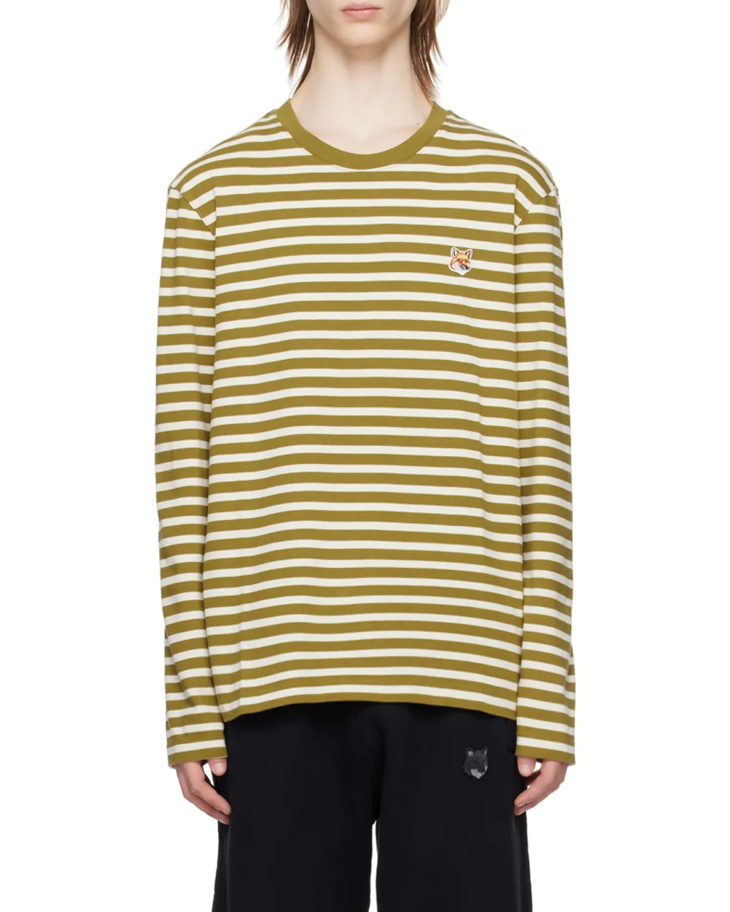 Fox Head Patch Striped T-Shirt