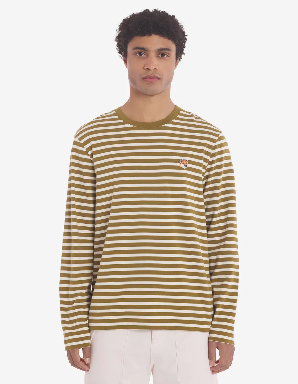 Fox Head Patch Striped T-Shirt