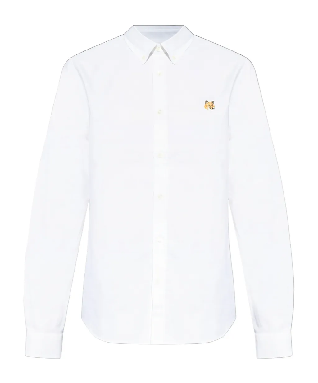 Fox Head Embroidered Long-Sleeved Shirt