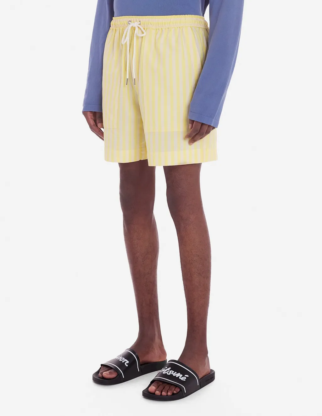 Logo Patch Striped Shorts