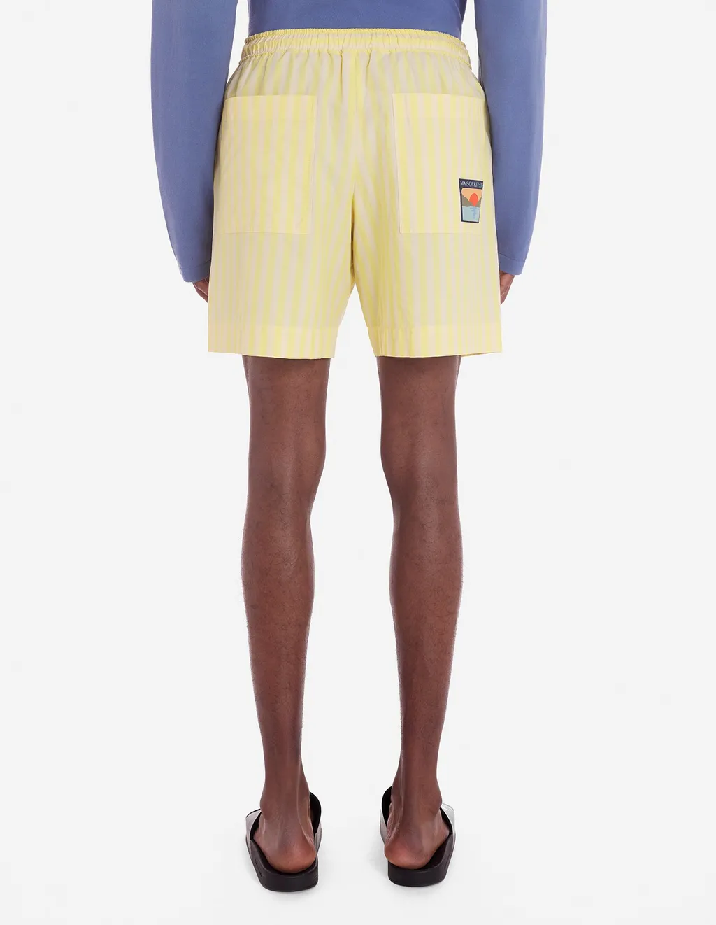 Logo Patch Striped Shorts