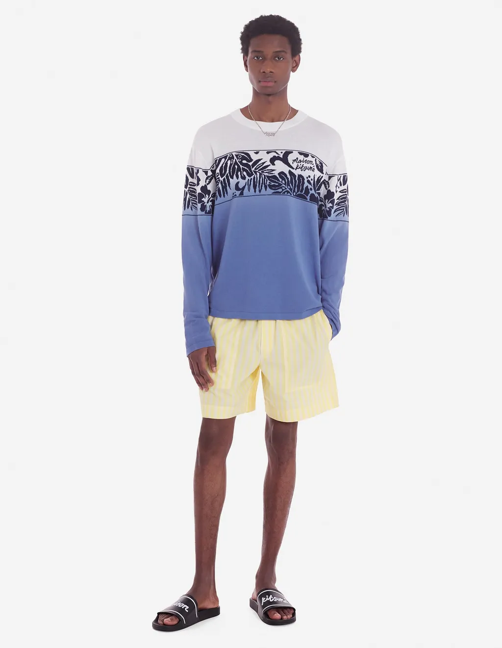 Logo Patch Striped Shorts