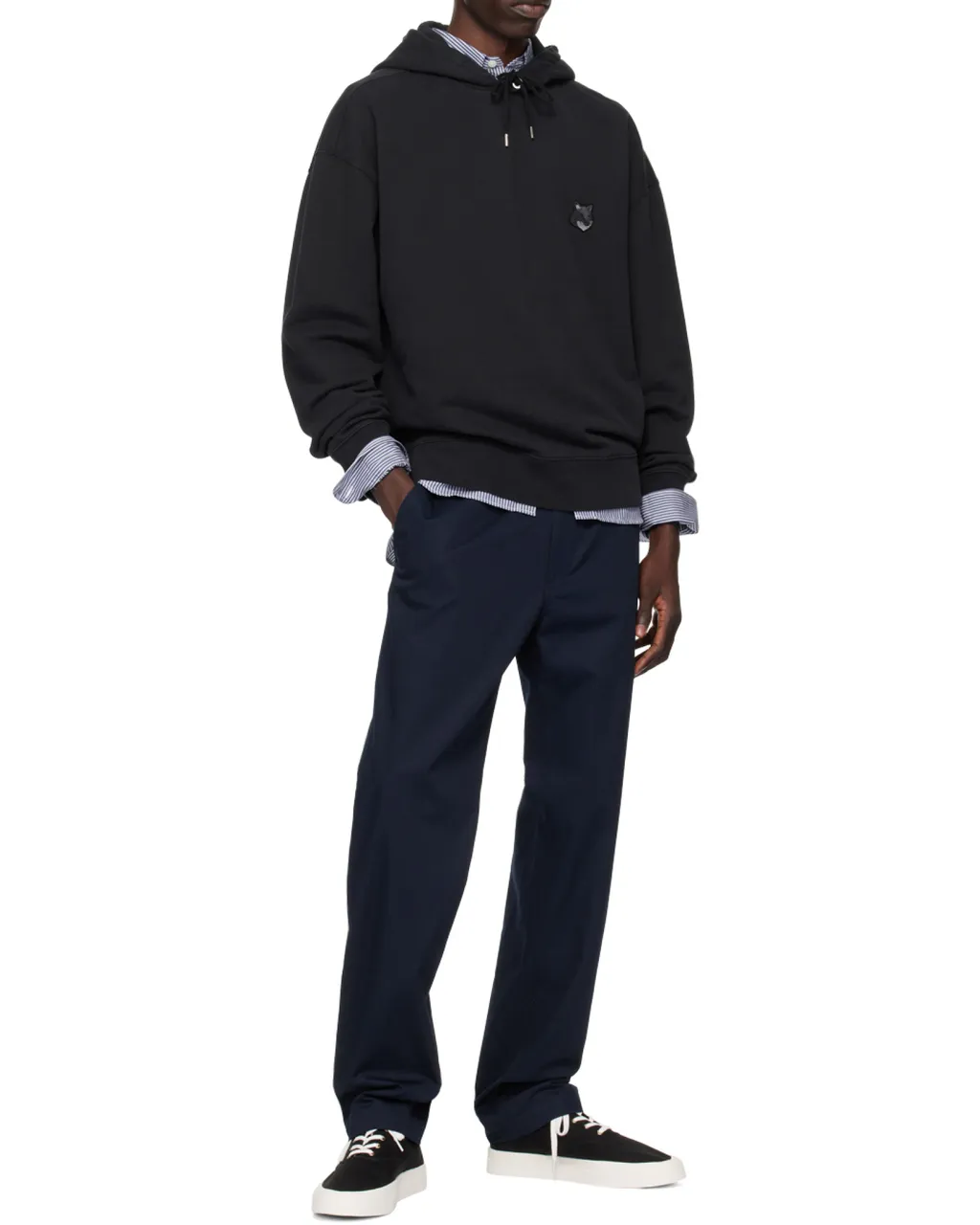 Fox Head Patch Drawstring Hoodie