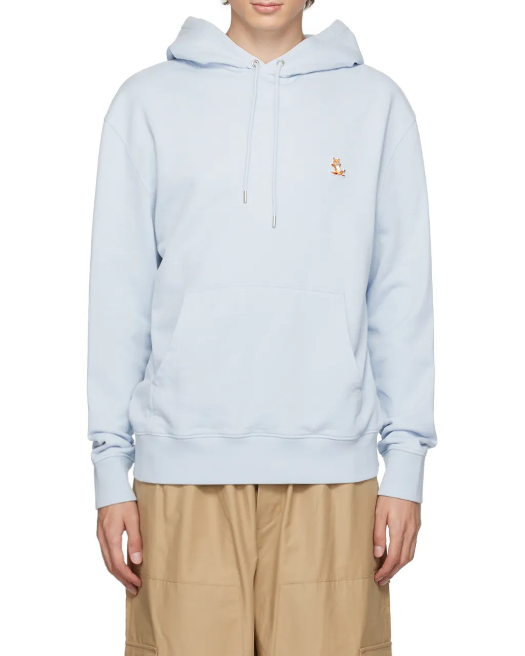 Fox Embroidered Drawstring Hoodie