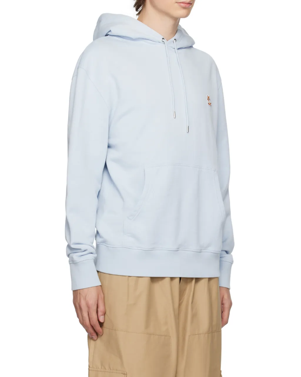 Fox Embroidered Drawstring Hoodie