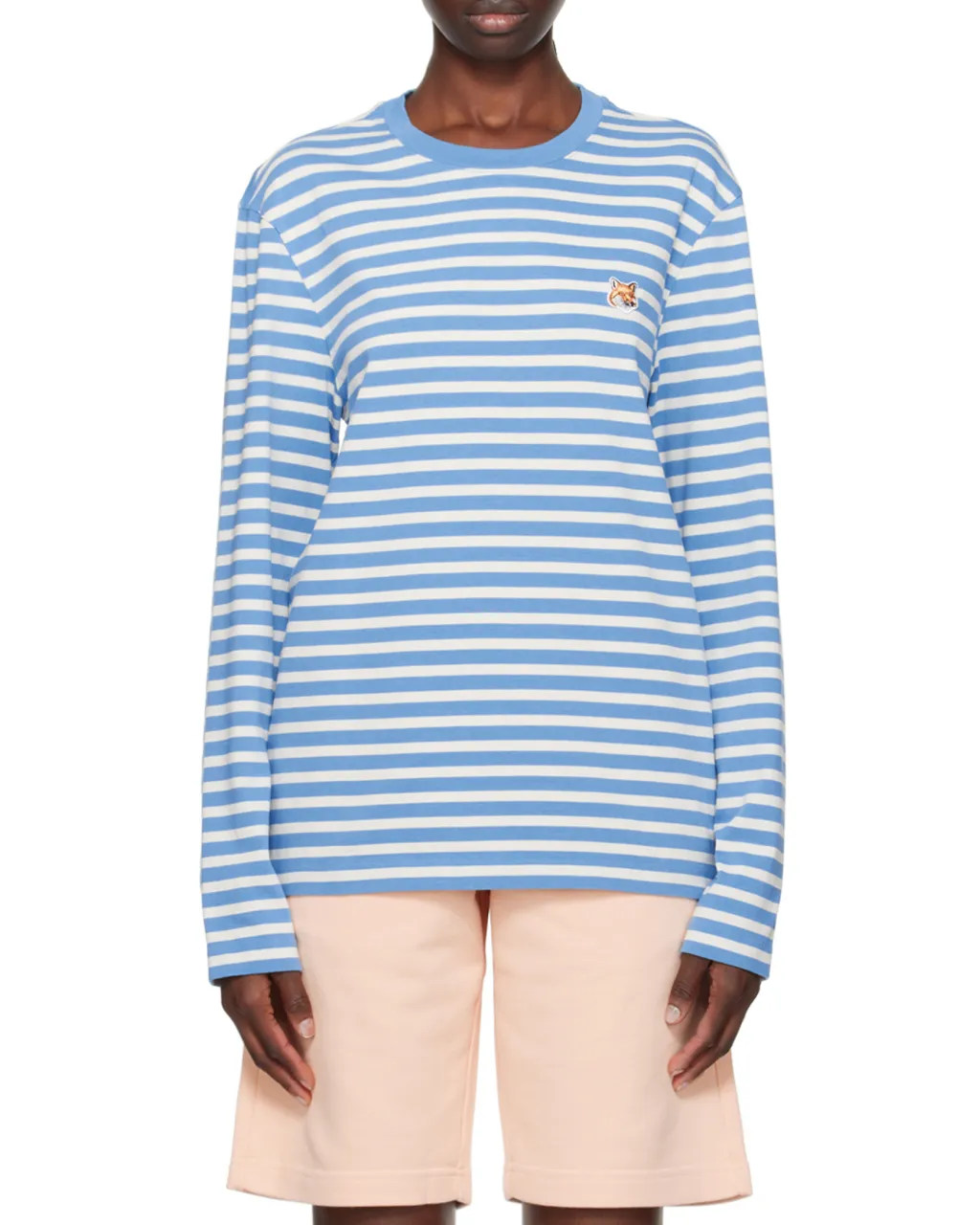 Fox Head Patch Striped T-Shirt