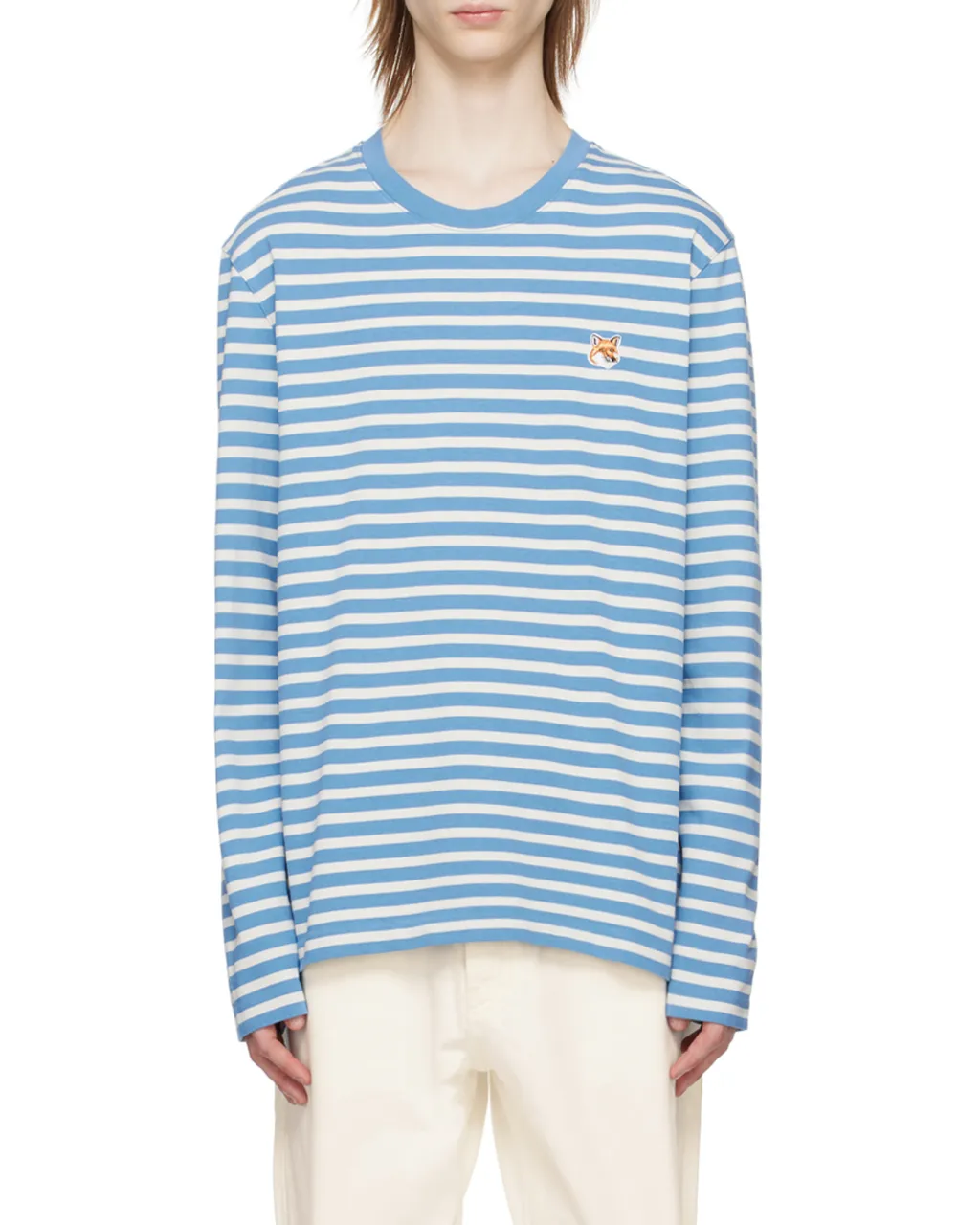Fox Head Patch Striped T-Shirt