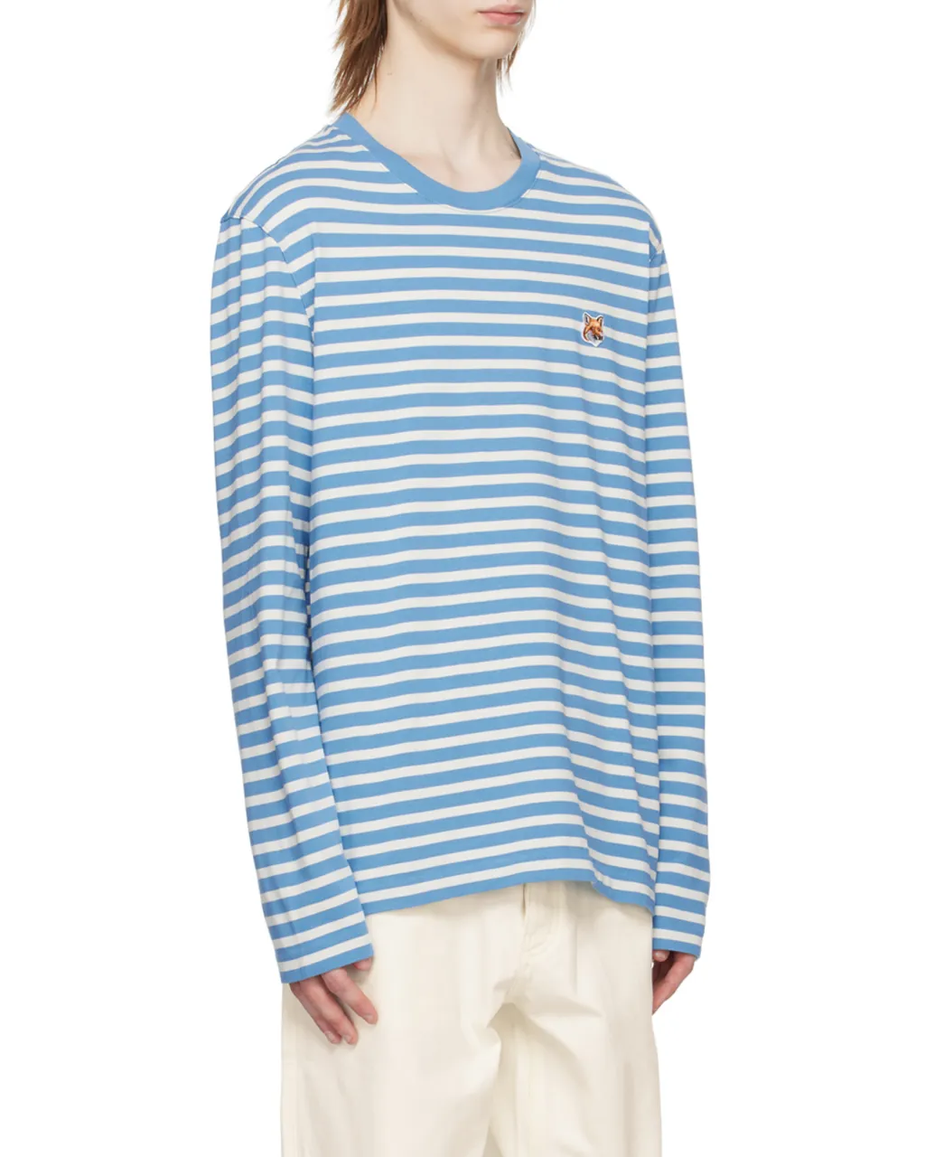 Fox Head Patch Striped T-Shirt