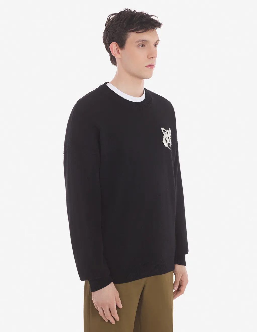 Fox Intarsia-Knit Crewneck Jumper