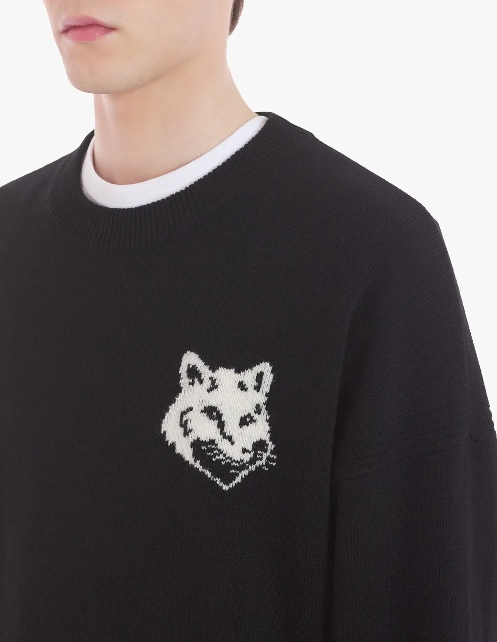 Fox Intarsia-Knit Crewneck Jumper