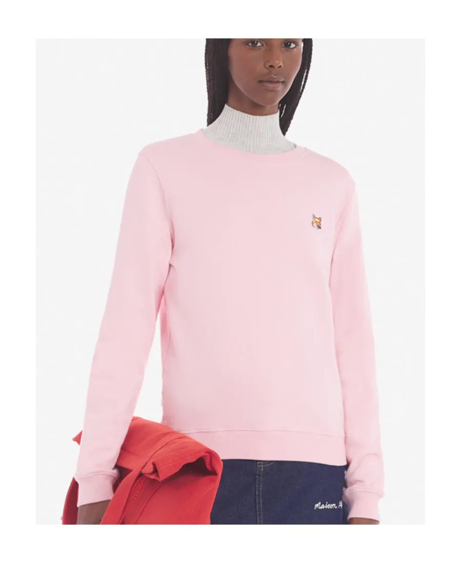 Fox Head-Patch Crewneck Sweatshirt