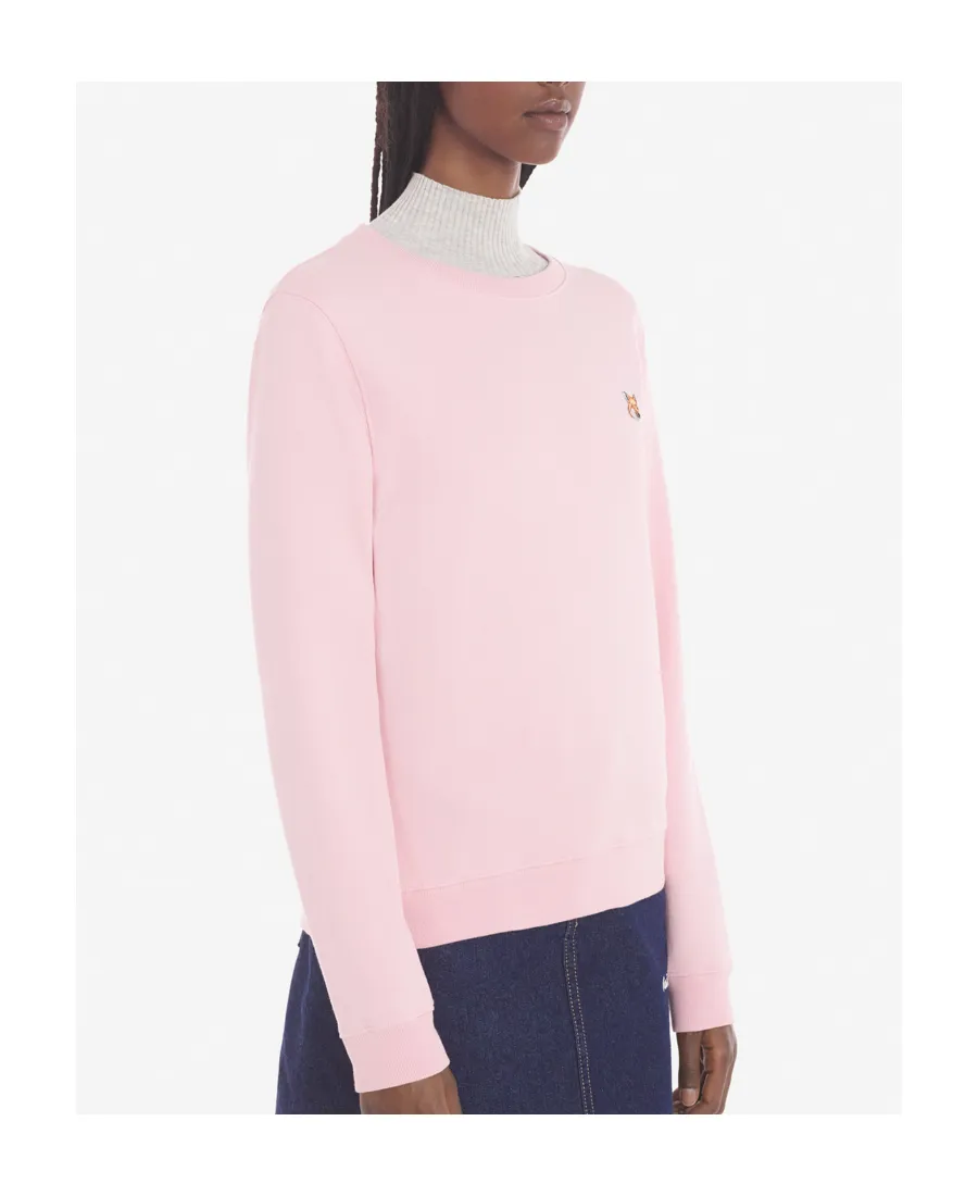 Fox Head-Patch Crewneck Sweatshirt