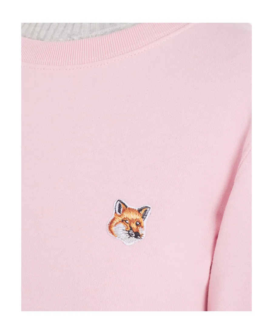 Fox Head-Patch Crewneck Sweatshirt