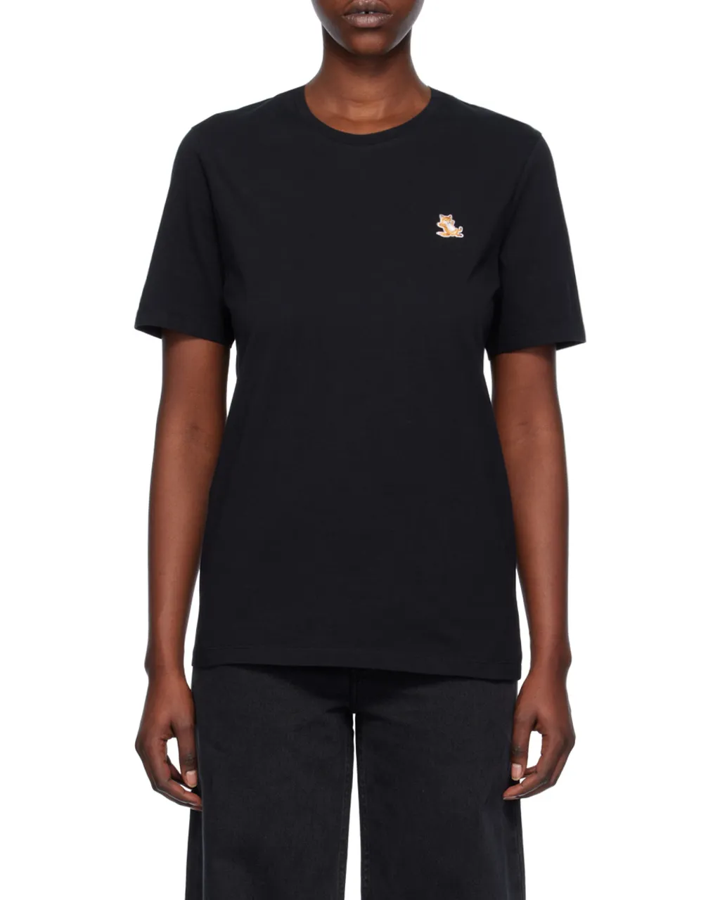 Chillax Fox Patch Crewneck T-Shirt