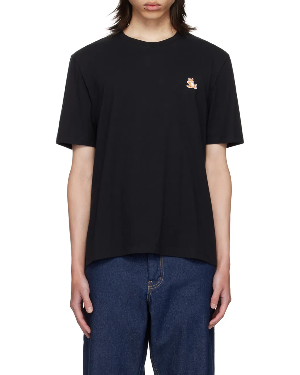 Chillax Fox Patch Crewneck T-Shirt