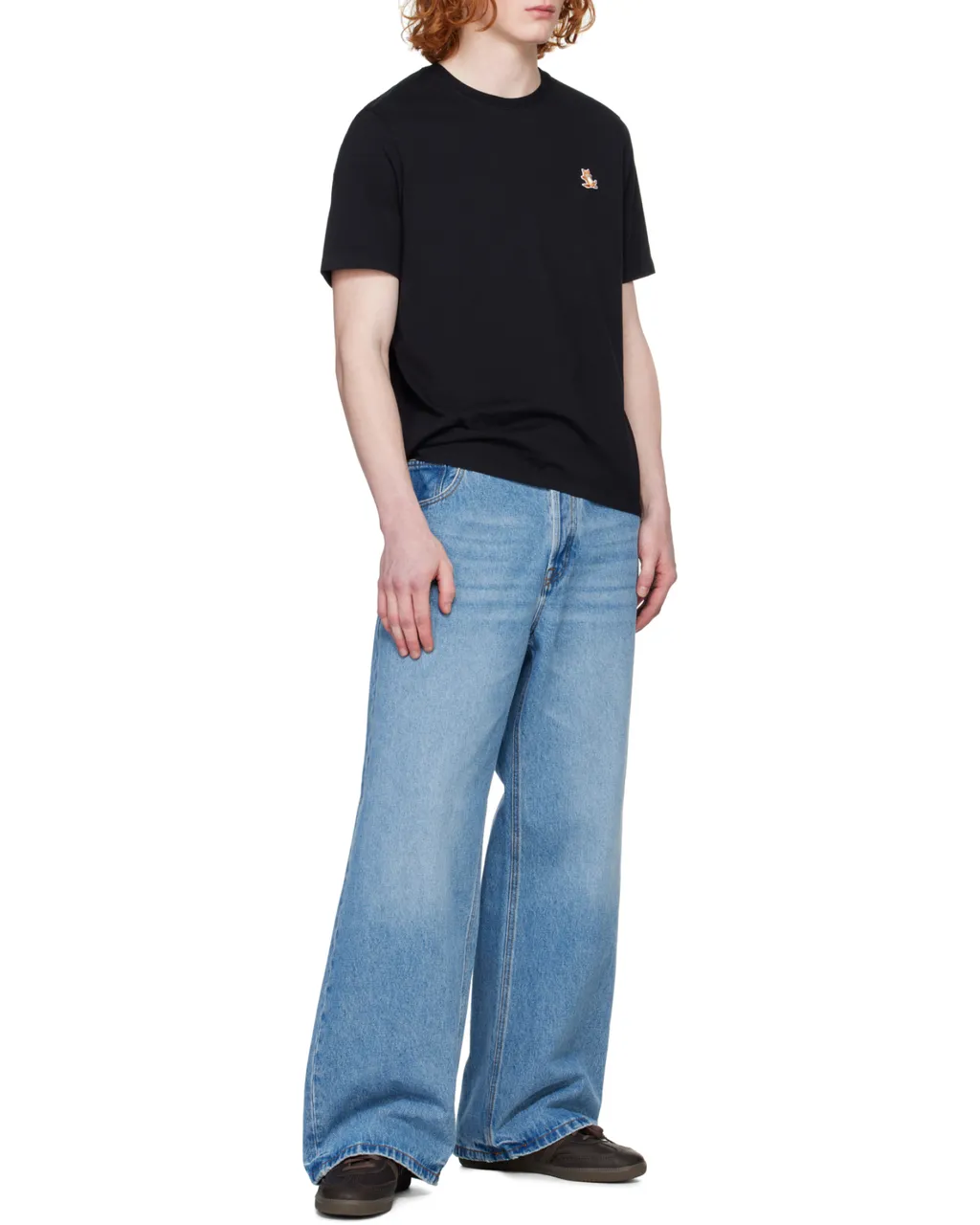 Chillax Fox Patch Crewneck T-Shirt