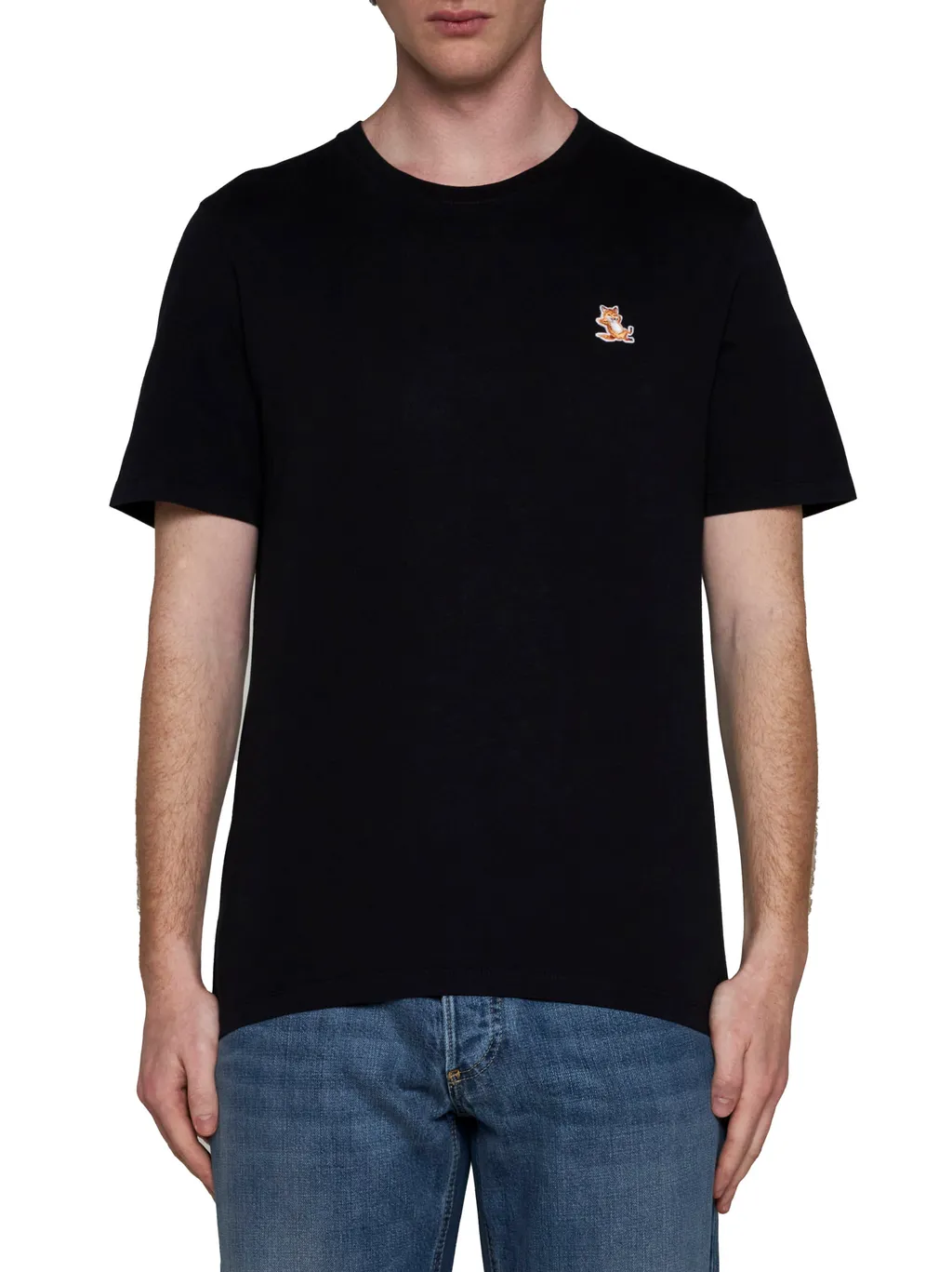 Chillax Fox Patch Crewneck T-Shirt