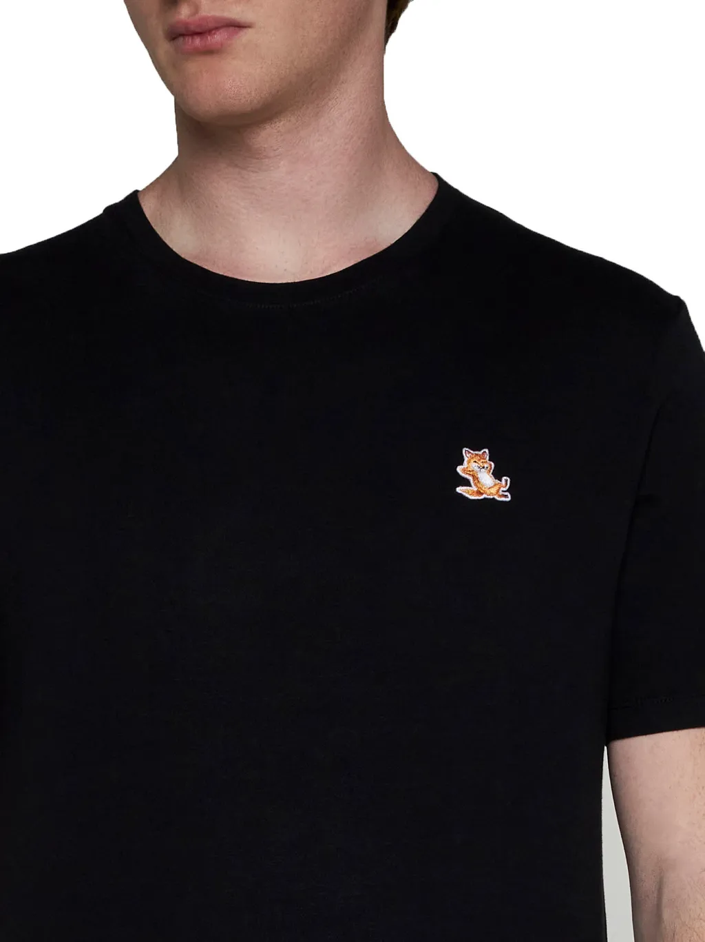 Chillax Fox Patch Crewneck T-Shirt