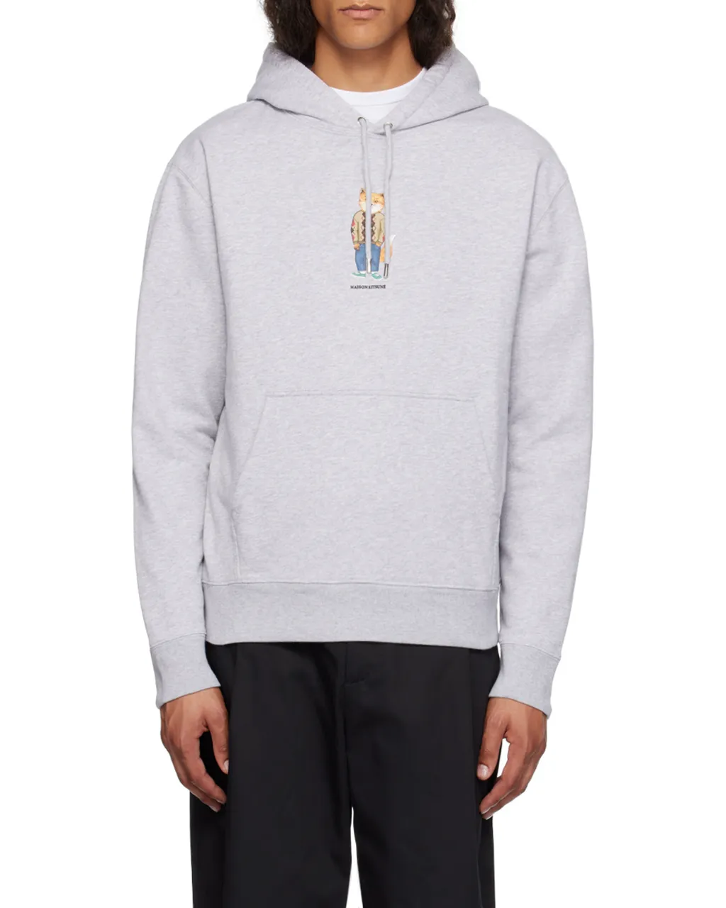 Fox Printed Drawstring Hoodie