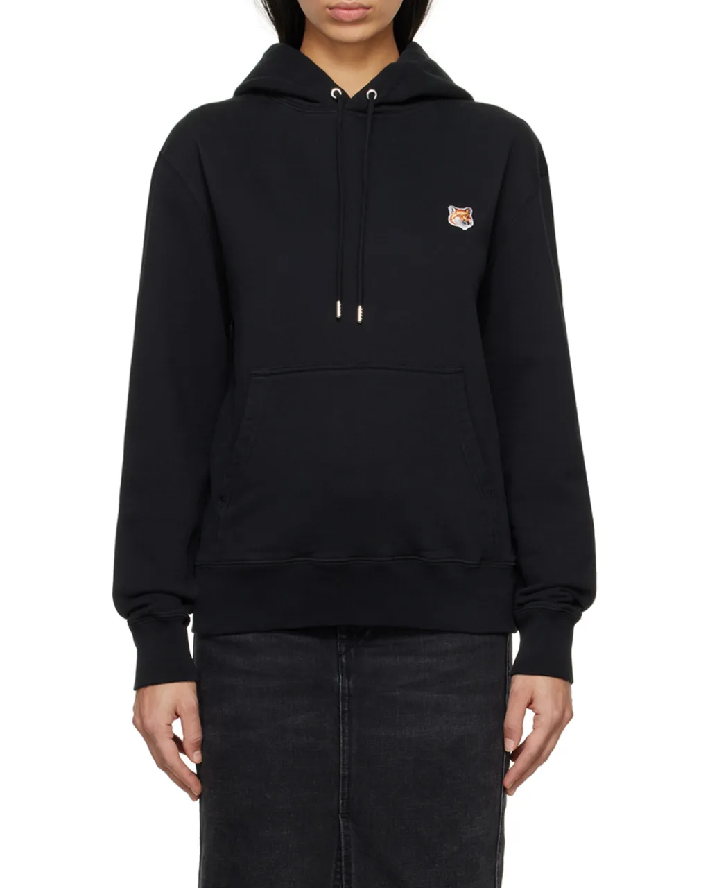 Fox Head Patch Drawstring Hoodie