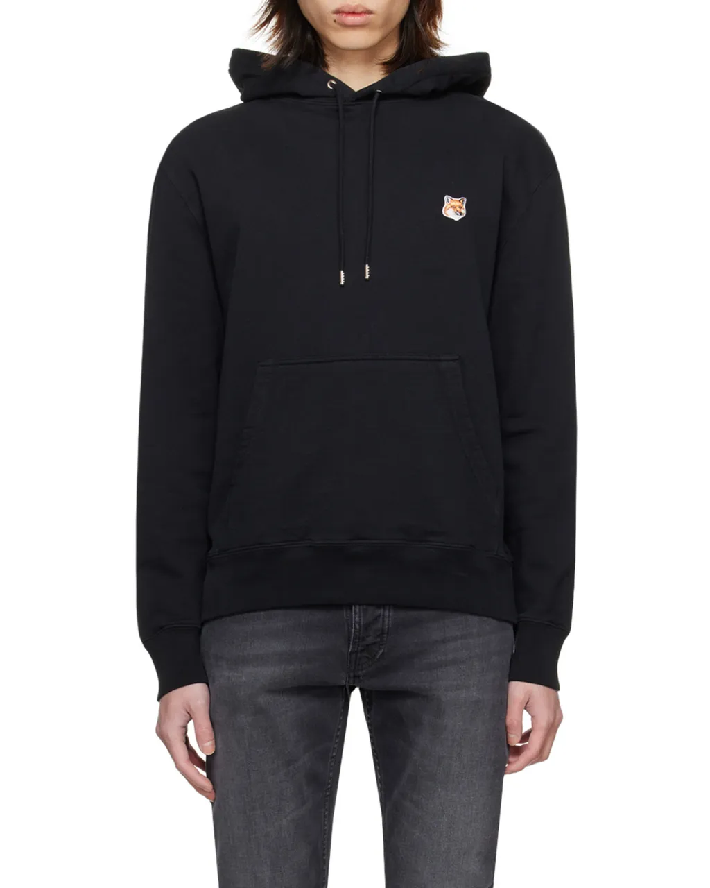Fox Head Patch Drawstring Hoodie