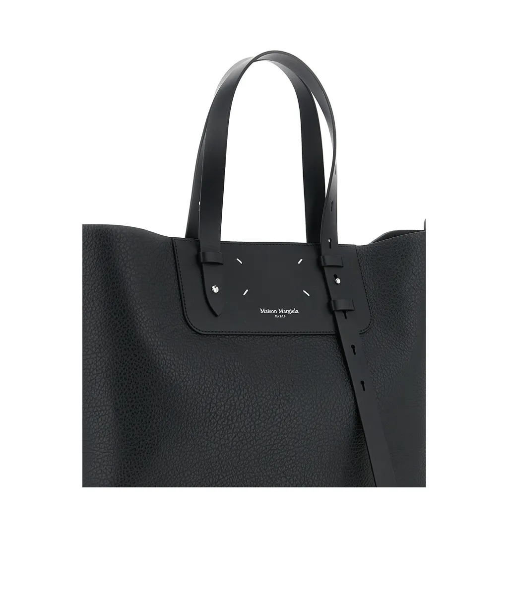 Vertical Logo Detailed Tote Bag