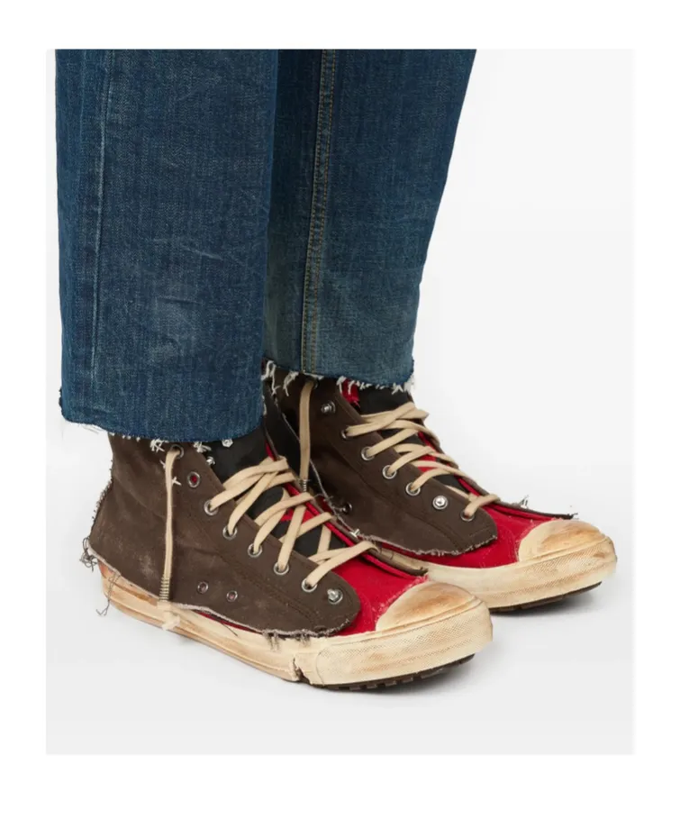 Frayed-Edges Distressed Sneakers