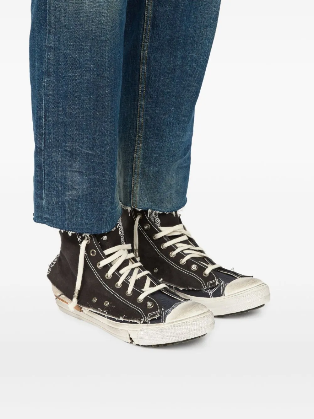 Frayed-Edges Distressed Sneakers
