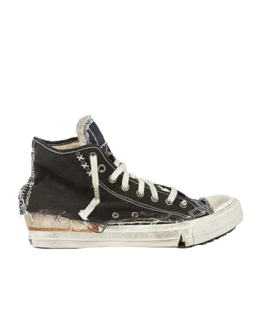 Distressed Lace-Up Sneakers