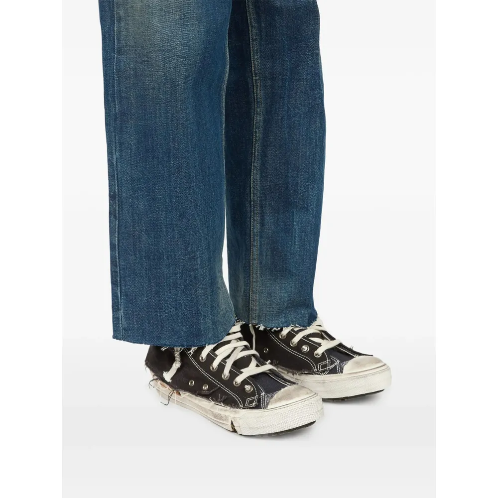 Distressed Lace-Up Sneakers
