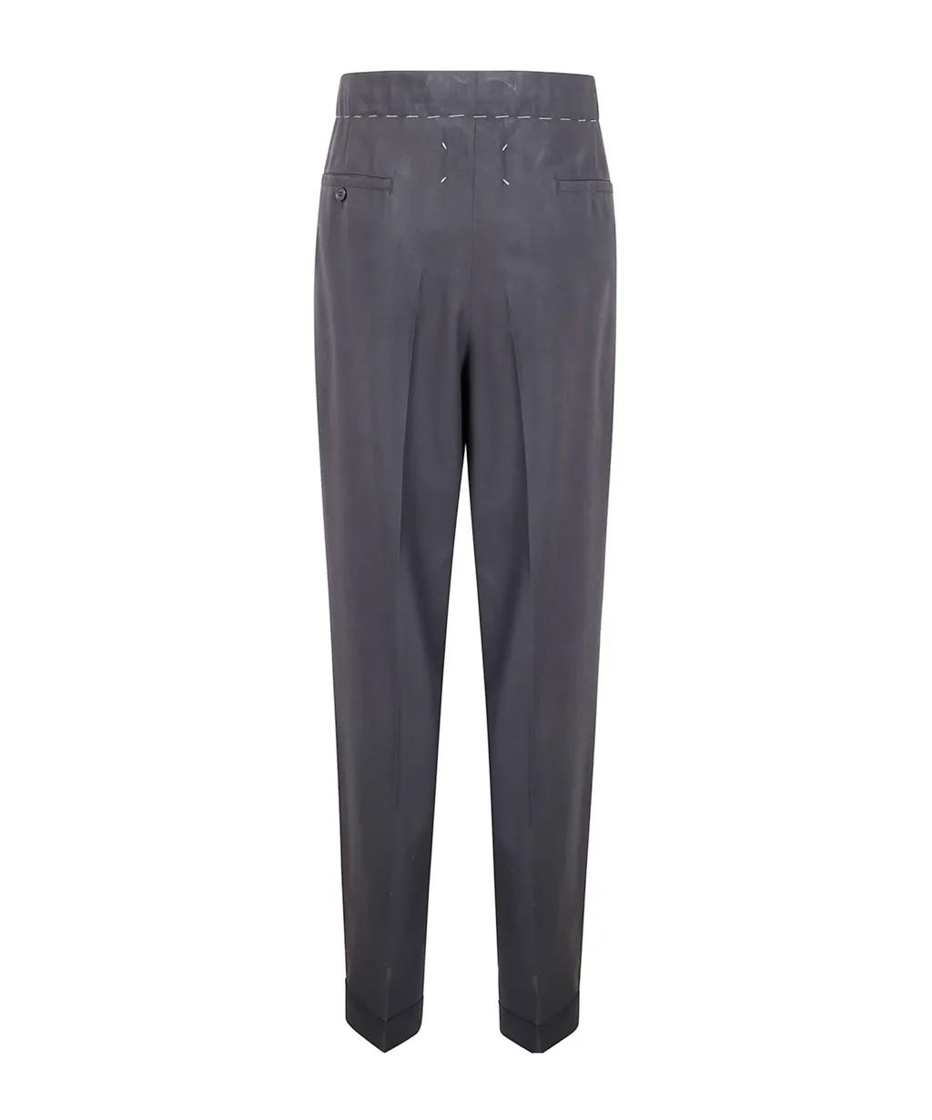 Drawstring Pleated Trousers