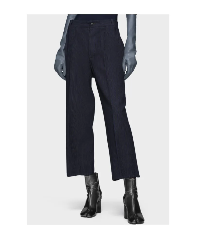 Pinstripe Wool Trousers