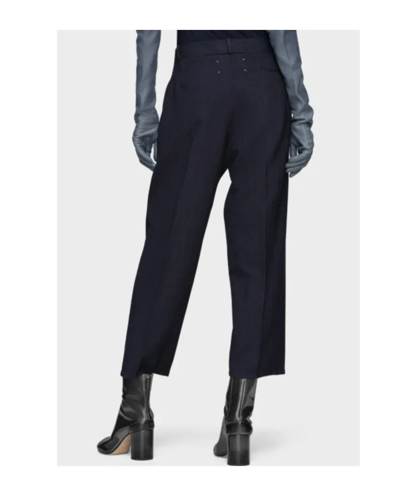 Pinstripe Wool Trousers