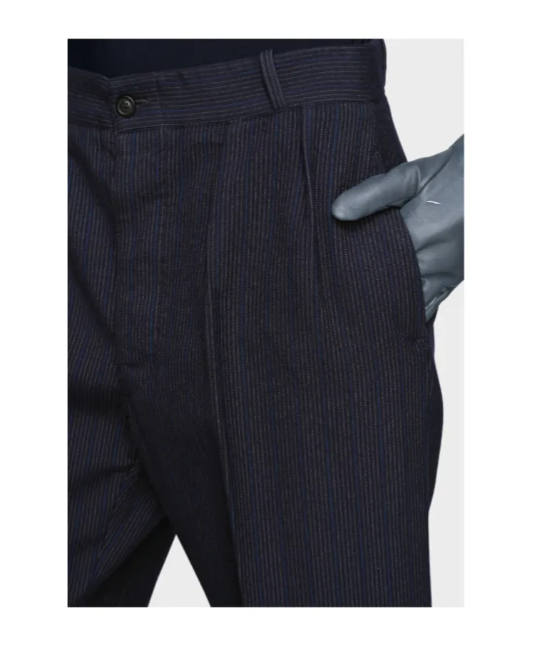 Pinstripe Wool Trousers