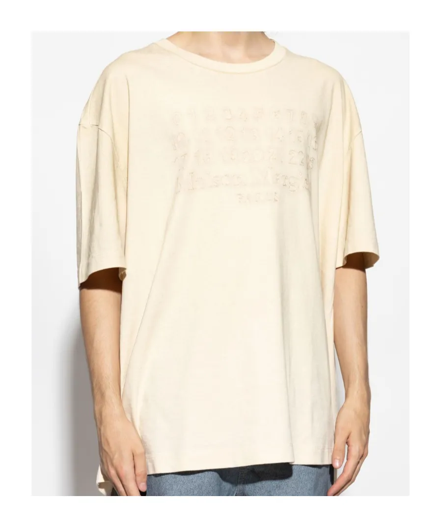 Numbers-Motif Crewneck T-Shirt