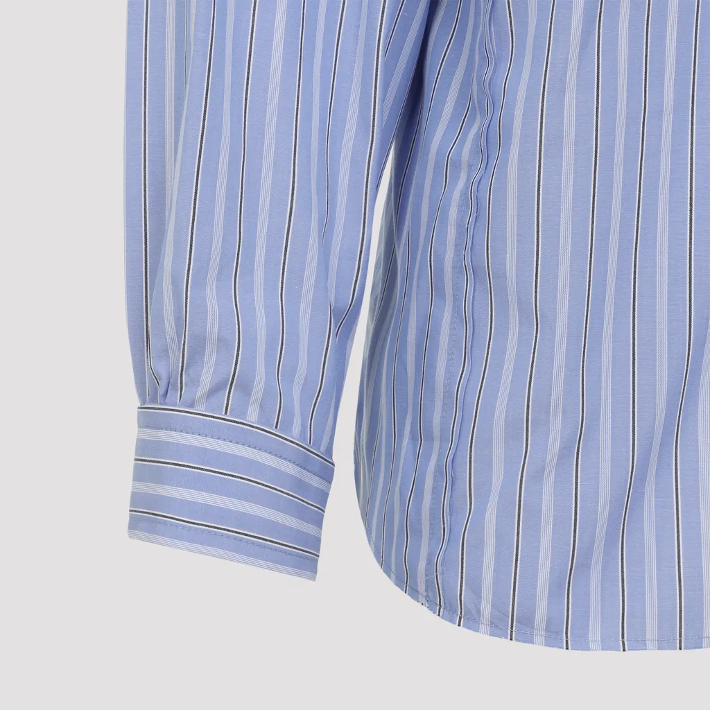 Striped Long-Sleeved Buttoned Shirt