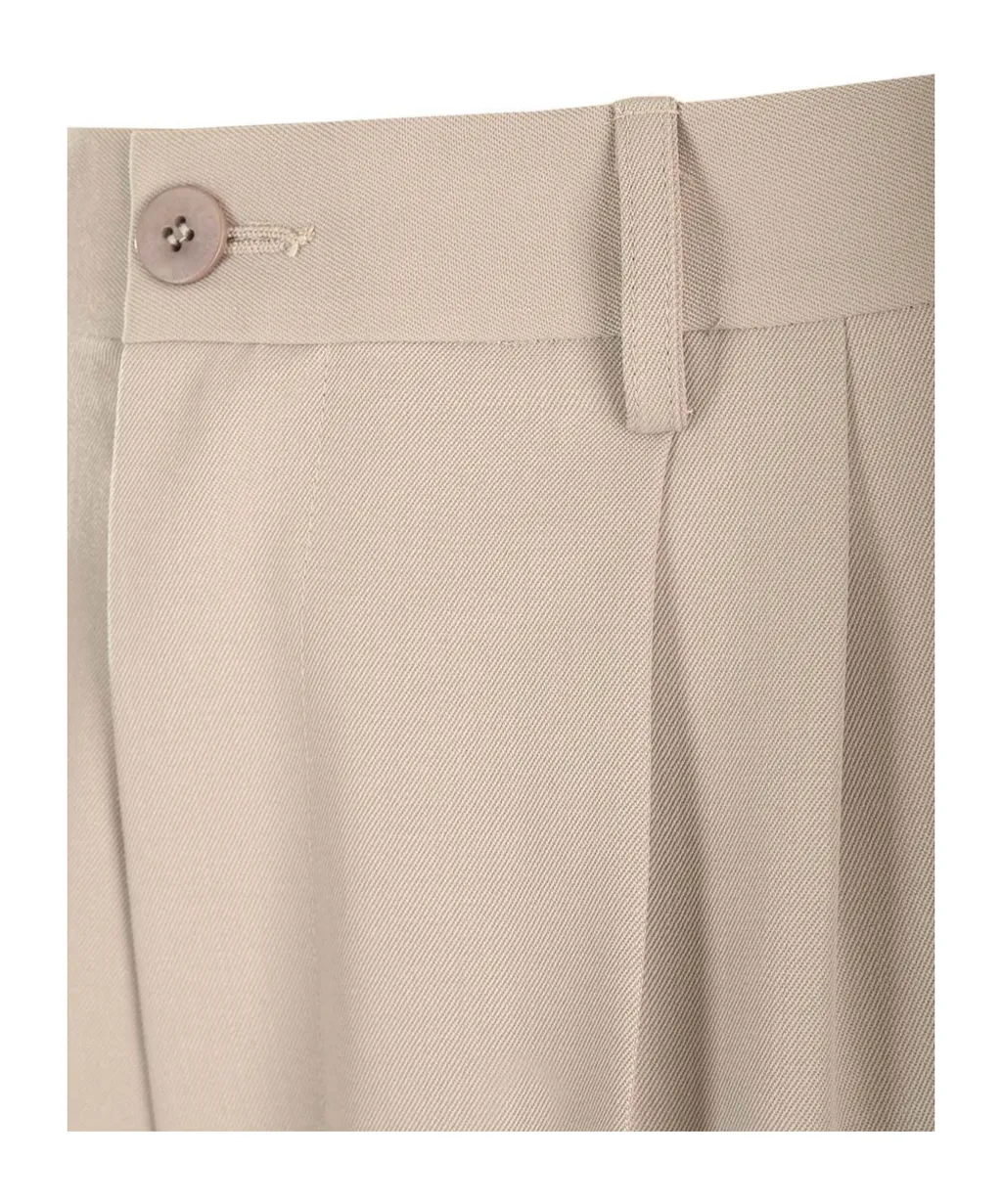 Pleat Detailed Tapered-Leg Trousers