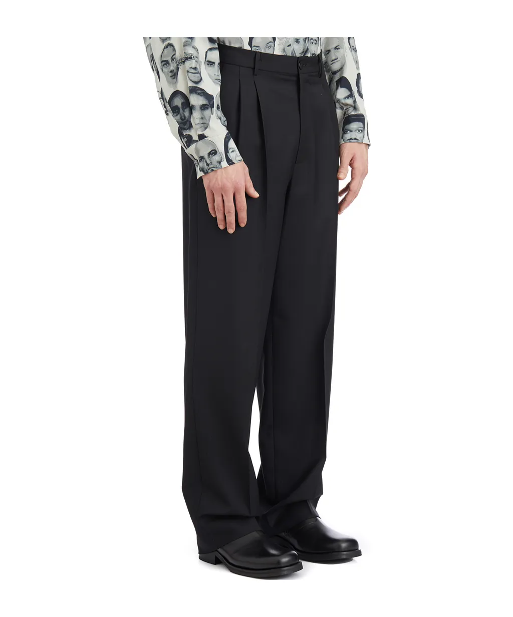 Double Pleat Straight Pants