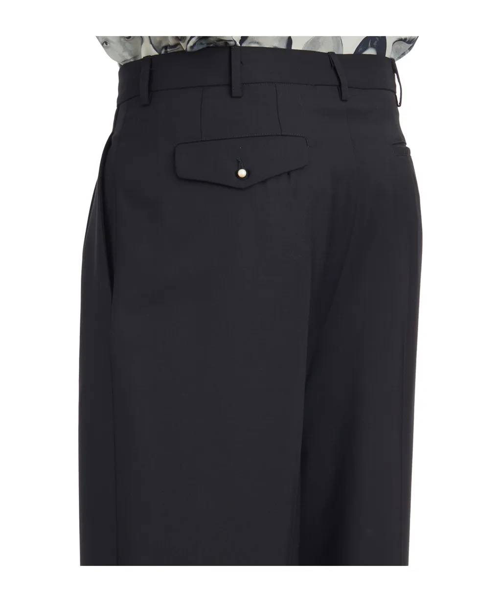 Double Pleat Straight Pants