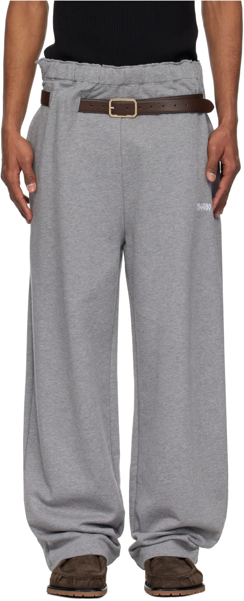 Logo Embroidered Wide Leg Pants