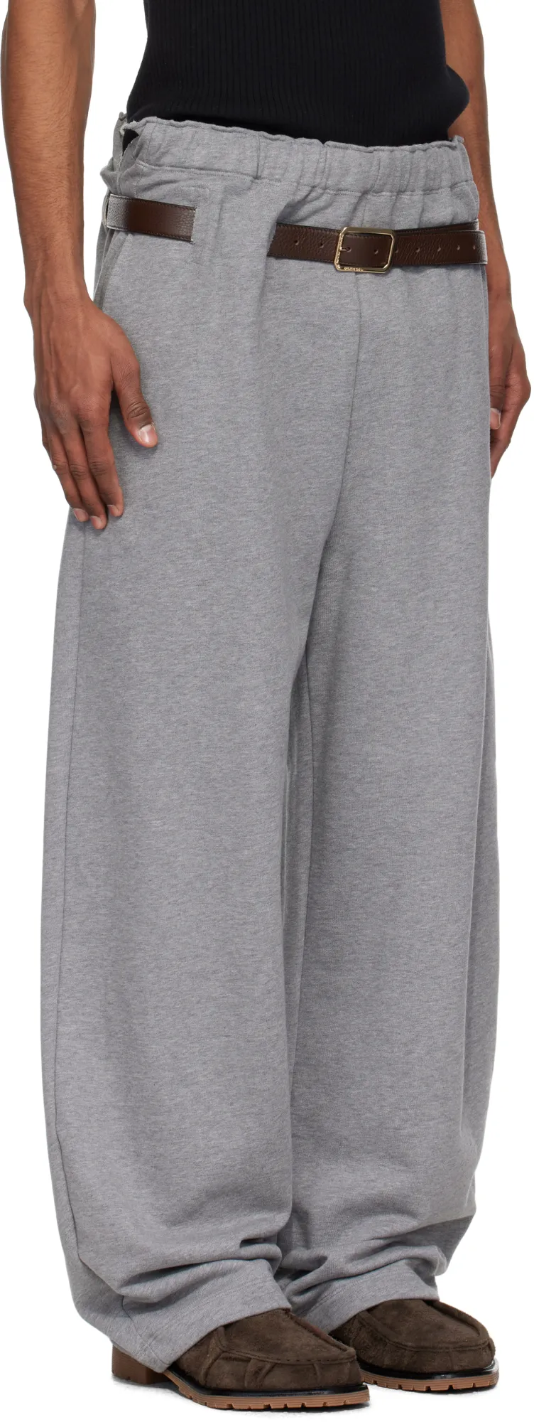 Logo Embroidered Wide Leg Pants
