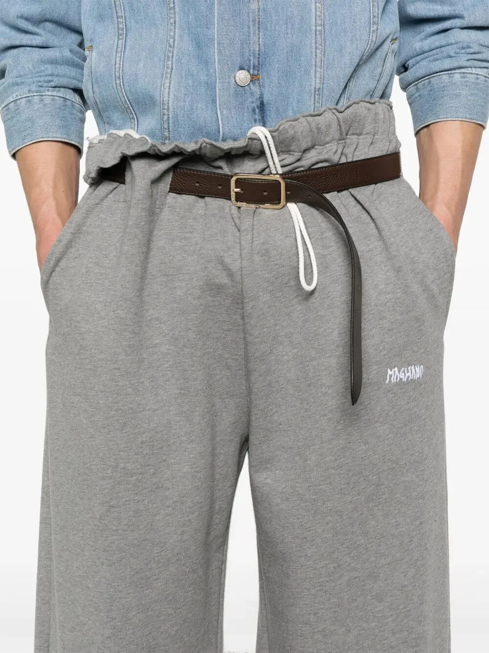 Logo Embroidered Wide Leg Pants
