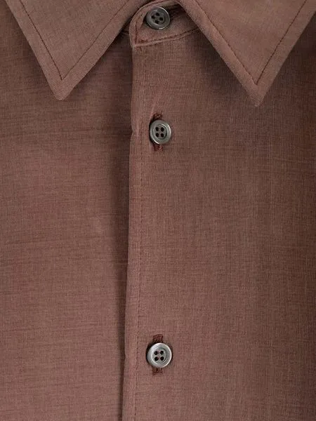 Braided-Strap Detailed Spread Collared Shirt