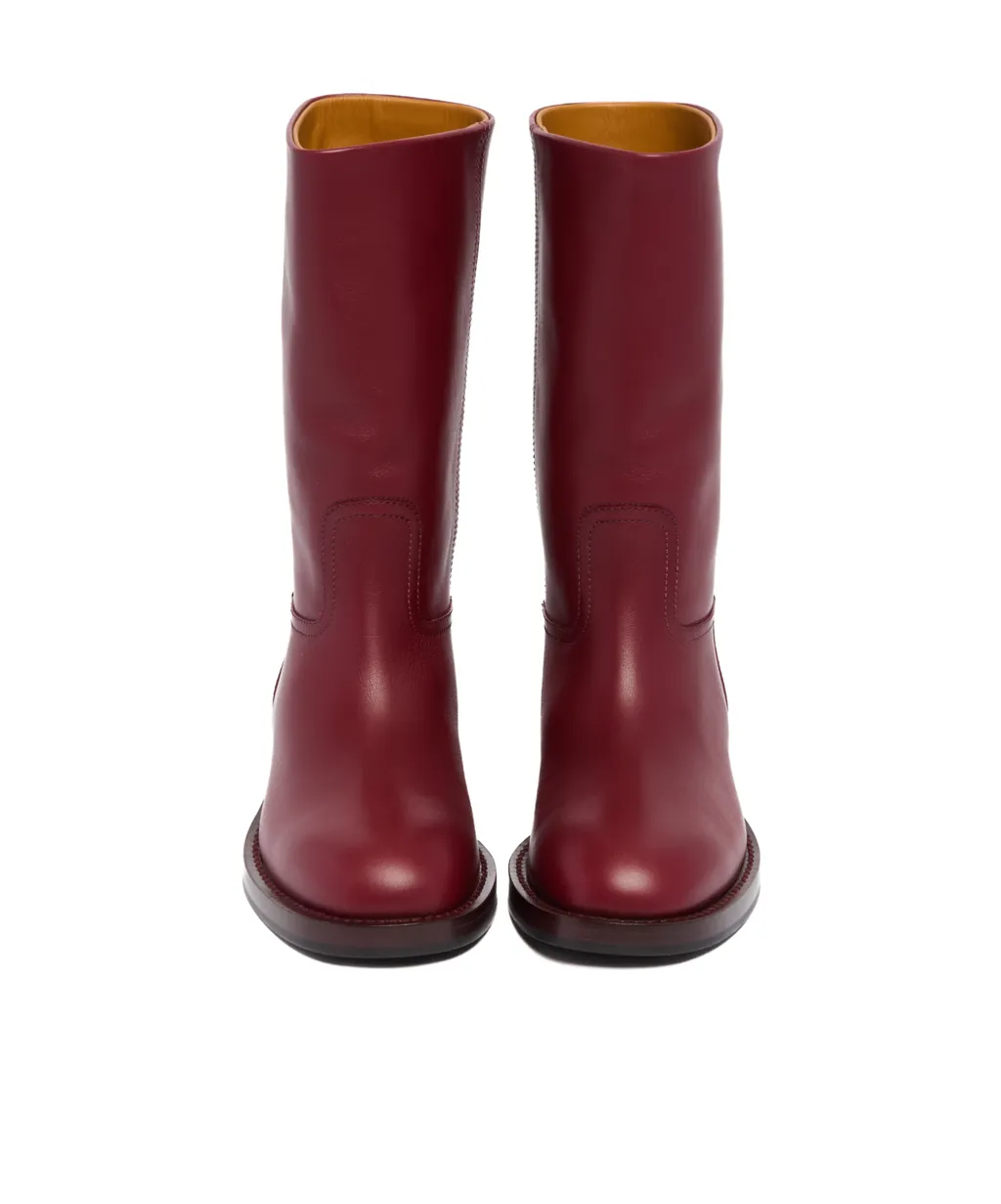 Leather Mid-Calf Boots