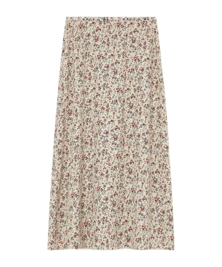 Floral-Print Midi Skirt